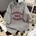 Women's Clothing Retro Letters Batik Pure Cotton Washed Short Sleeved T Shirt Loose Tops_ecoleips.com