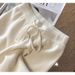 High-Waisted Soft Wool-Like Wide Leg Pants For Women, Cloud-Like Tied Waist Straight Trousers, Cozy Winter Lounge Pants In Beige, Gray & Oatmeal_ecoleips.com