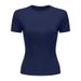 Summer New Pure Desire Wind Tight T-shirt Women's Solid Color Versatile Short-sleeved Design Waist Spice Girl Short Top_ecoleips.com