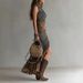 New Women's Retro Patchwork Print Asymmetrical Long Dress Style Slim Fit High Slit Fashion_ecoleips.com
