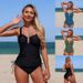 Women's Cross-Over Bikini Set - Design Sexy Vacation Style Polyester Swimwear For All Seasons_ecoleips.com