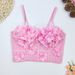 Women's Clothing Lace Mesh Fishbone Sling Short With Chest Pad Flower Small Vest Outer Wear Bottoming Chest Wrap French Beaded Top_ecoleips.com