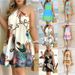 Women's Clothing Off Shoulder Halter Neck Tie Loose Women's Dress_ecoleips.com
