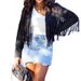 Aria Basics European And American Women's Fashion Leather Coat Deerskin Velvet Elegant Turn-down Collar Tassel Short Jacket For_ecoleips.com