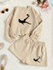Women's Printed Sweatshirt Set Long Sleeved And Shorts Autumn Winter New Clothing A16 Print_ecoleips.com