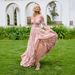 Floral Chiffon Maxi Dress – Strappy Backless Sundress With Waist Tie For Beach Vacations_ecoleips.com