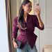 Women's Fitted Waist Blazer Jacket, Long Sleeve Lapel Single Breasted Tailored Coat, Elegant Slim Fit Asymmetric Hem Outerwear For Daily Office Casual_ecoleips.com