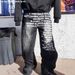 Men's And Women's American Retro Hip-hop Jeans - Loose And Loose, Street Style, With Letter Print_ecoleips.com