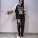 Color-Block Oversized Sweatsuit Set Long Sleeve round Neck Crystal Hoodie Jogger Pants Women's Comfortable Streetwear XL XXL_ecoleips.com