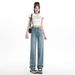 Women's Straight-leg Jeans, New Spring-summer Style, High-waisted, Slimming, Petite-friendly, Narrow Cut, Loose-fitting,_ecoleips.com