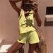 Women's Solid Color V-Neck Sweater Vest And Shorts Two-Piece Set Style Clothing_ecoleips.com