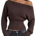 Off-Shoulder Knitted Sweater For Women Style Autumn Winter Slimming Sexy Long Sleeve Waist Cinching Base Layer_ecoleips.com