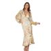 Women's Clothing Long Printed Dress Long Dress Slim Irregular Fold Swallowtail Skirt_ecoleips.com