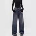 Women's Wide-leg Jeans, New Spring And Autumn Style, Loose High-waisted, Drapey, Versatile, Floor-length Pants With_ecoleips.com