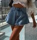 Women's High Waist Flared Denim Shorts - Summer Hot Pants In Light Blue And Black_ecoleips.com