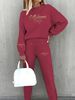 Letter Printing Loose Long Sleeve Casual Plus Velvet Thickening Suit Printing_ecoleips.com
