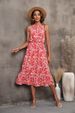 European American Cross-border Spring Summer New Women's Fashion Sleeveless Halter Neck Floral Dress For Wish And_ecoleips.com