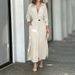 Women's Temperament Elegant Solid Color Commuter V-neck Slim Dress_ecoleips.com