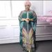 2025 Ethnic Digital Print Muslim Abaya Women's Dress Set_ecoleips.com