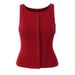 Aria Basics Aria Basics 25 Summer New Women's European And American Style Simple Slim Fit Round Neck Single-Breasted Sleeveless Vest With Small_ecoleips.com