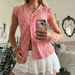 Women's Clothing New Red And White Plaid Short Sleeved Shirt For Women French Puff Sleeves Loose Versatile Tops_ecoleips.com