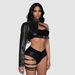 Black Punk Asymmetric PU Leather Jacket – Women’s Off-Shoulder Rocker Coat With Lace-Up Detail (One-Size Fits Most, Gothic Dancefloor Essential)_ecoleips.com