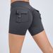 K Workwear Tight Shorts Women's High Waist Elastic Hip Lifting Button Yoga Pants Quick Drying Running Fitness Pants_ecoleips.com