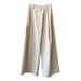 Yanshuang Design Asymmetric Slanted Placket Wide-Leg For Women Autumn Casual High-Waisted Straight Long Pants 9781_ecoleips.com