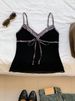 Leopard Print Slim Fit Camisole Patchwork Short Top Lace up Pink Red Bow Style Y2K Hot Girl_ecoleips.com