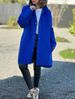 Oversized Hooded Wool Coat For Women - Long Sleeve Casual Trench Coat With Pockets, Polyester-Spandex Blend, Loose Fit_ecoleips.com