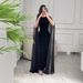 Women's Clothing Autumn And Winter New Women's Clothing Velvet Hip Wrapped Cape Dress_ecoleips.com
