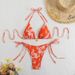 2025 New European And American Floral Lace Up Bikini Sexy Split Swimsuit Women's Three Point Bikini Swimsuit_ecoleips.com