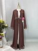 New Hot Diamond Ramadan Clothing With Belt Women's Dress Muslim Eid Abaya Luxury Arabic Fashion Kaftan Modest Caftan Marocain_ecoleips.com