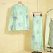 Elegant Two-Piece Maxi Dress Set – 3D Floral Print, Poly-Spandex Blend, High-Low Hemline, Round Neck (S-3XL, 5 Color Options)_ecoleips.com