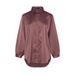 Women's Clothing Lapel Loose All-Match Top Satin Solid Color Long Sleeve Shirt_ecoleips.com