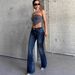 Vintage-Inspired Flare Jeans For Women – Stretchy Bootcut Denim Pants With Distressed Wash (XS-XL, Cotton-Polyester Blend, Y2K Retro Style)_ecoleips.com