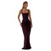 Women's Clothing Style Pleated Drape Evening Bridesmaid Dress For Women Sexy A-Line Drawstring Design For Formal & Casual For Women_ecoleips.com