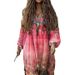 3D Printed Long-Sleeved V-Neck Dress For Women In Spring And Autumn_ecoleips.com