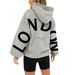 Women's Clothing Printed Long Sleeved Loose Pocket Hooded Sweatshirt_ecoleips.com