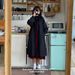 Women's Trench With Cotton Padding, Autumn And Winter, Petite Size, 2025 New Style, Mid-Length, Loose Fit, Black Padded_ecoleips.com