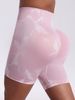 Women's Clothing Tie Dye High Waist Abdomen Yoga Shorts Women's European And American Fitness Sports Tie Dye Peach Hip Three Point Pants_ecoleips.com