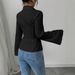 K New Elegant Women's V-neck Single Breasted Solid Color Shirt_ecoleips.com