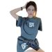 Women's Clothing Spring And Summer New Style Leisure Sports Suit Women's Short Top Loose Slim Student Running Two Piece Suit_ecoleips.com