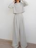 Women's Loose Two-Piece Suit Solid Color Long Sleeved Casual Wide Leg Pants Autumn Winter European American Style Clothing_ecoleips.com