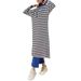 Women's Muslim Hooded Striped Long Dress Loose Casual Pants Set_ecoleips.com