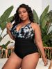VigoJany 2026 Plus Size Print Swimwear Women Large One Piece Strapped Swimsuit Lady Chubby Big Backless Bathing Suit Beachwear_ecoleips.com