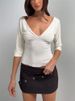 Trendix V Neck Slim Long Sleeve Tops Women 2026 Spring Casual Vintage Bodycon Pullover Top Party Retro Office Basic Backless Top_ecoleips.com
