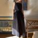 Summer Wrap Belted Dress – Square Neck Sleeveless Bodycon Midaxi Dress With Ruffle Trim, Stretchy Polyester Slim Fit For Women_ecoleips.com