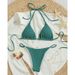 Women's Clothing Sexy Bikini Swimsuit Female Sexy Three Point Solid Color Tight Tie Beach Hot Spring Swimsuit_ecoleips.com