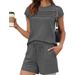 Women's Solid Color Sleeveless Top And Shorts Set Casual Two-Piece Summer Comfort Lounge Wear Outfit_ecoleips.com